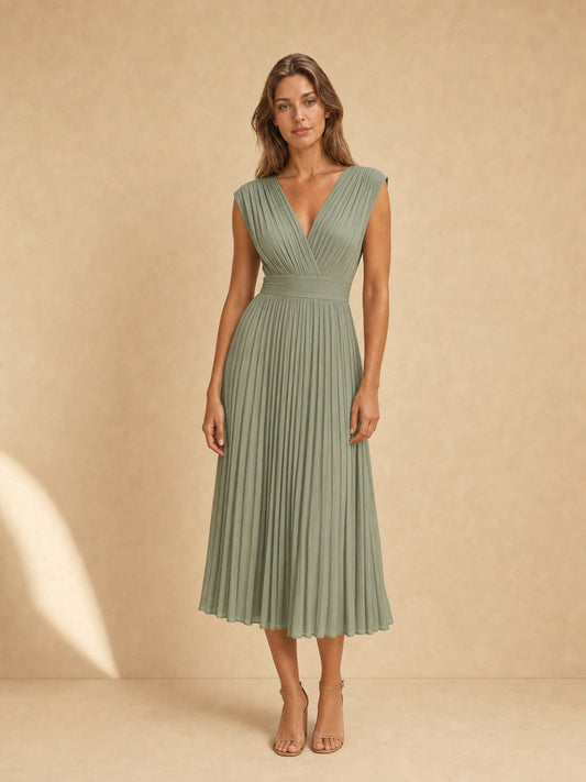 Lena Plissiertes Midikleid Ansicht 1 - Evoke Mode