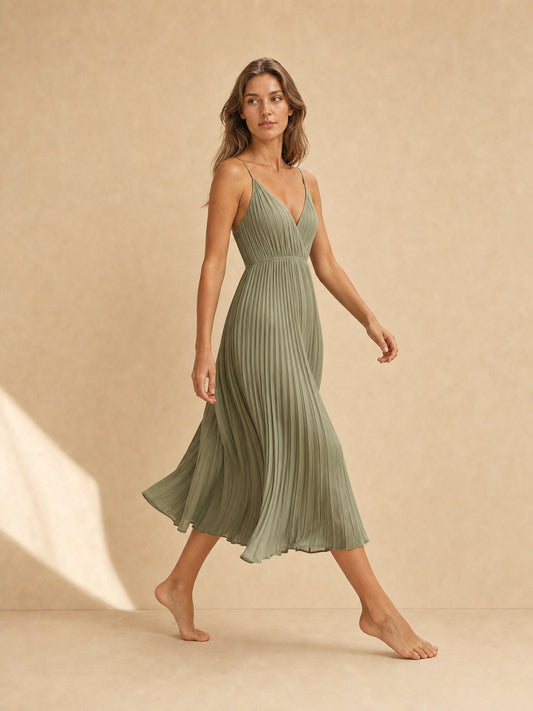 Lena Plissiertes Midikleid Ansicht 2 - Evoke Mode