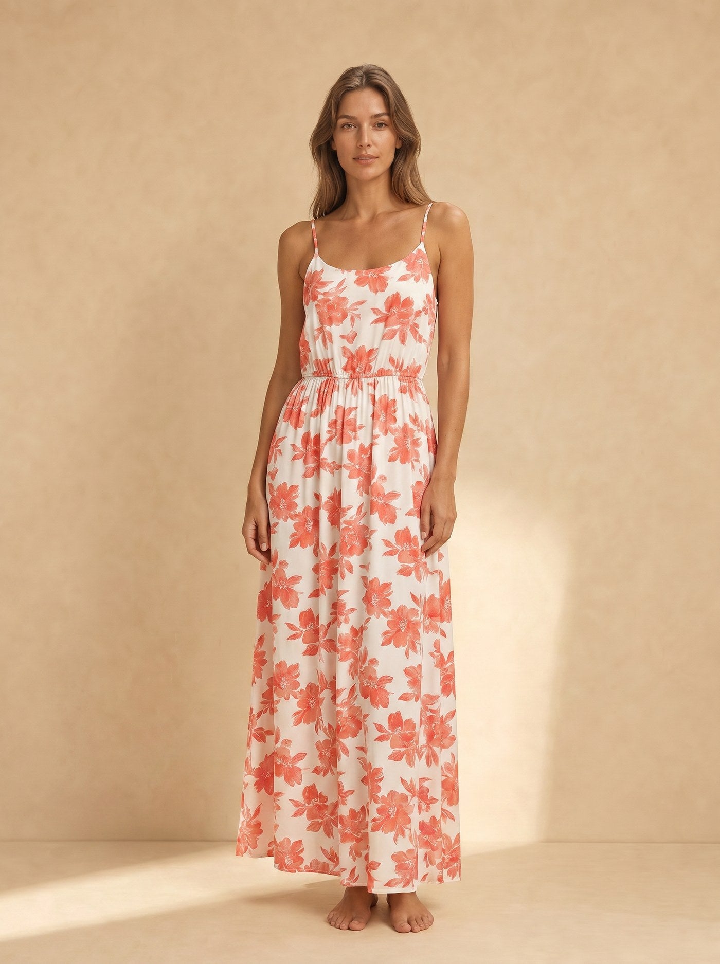 Mila Florales Strand-Maxikleid Ansicht 1 - Evoke Mode