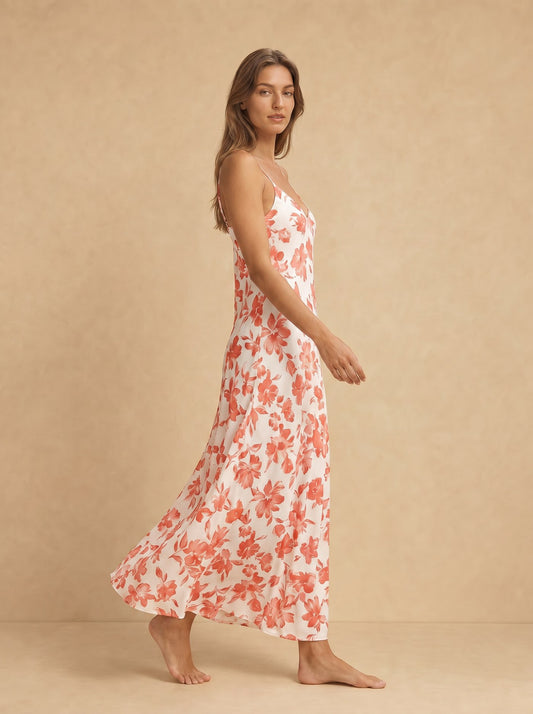 Mila Florales Strand-Maxikleid Ansicht 2 - Evoke Mode